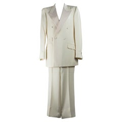 Vintage Gucci tailored White Twin Set Pant Suit Ensemble