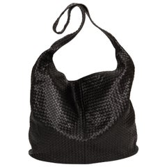 Bottega Veneta Borsa nera unisex in pelle Intrecciato XXL