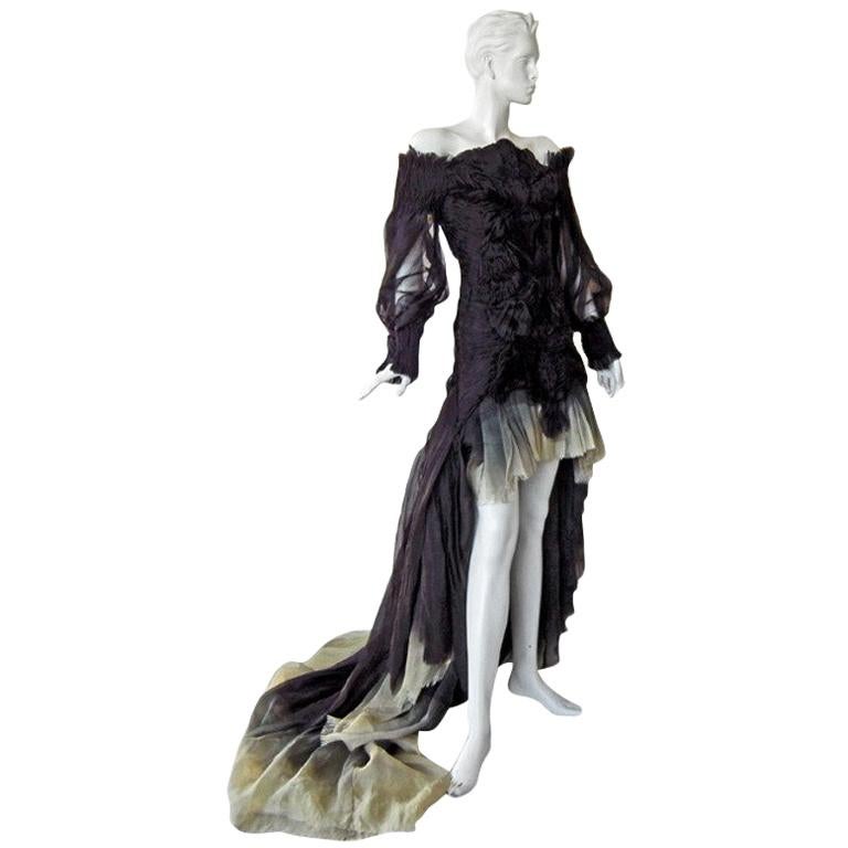 Alexander McQueen Magnificent Goth Gown by Sarah Burton (1st collection)  NEW