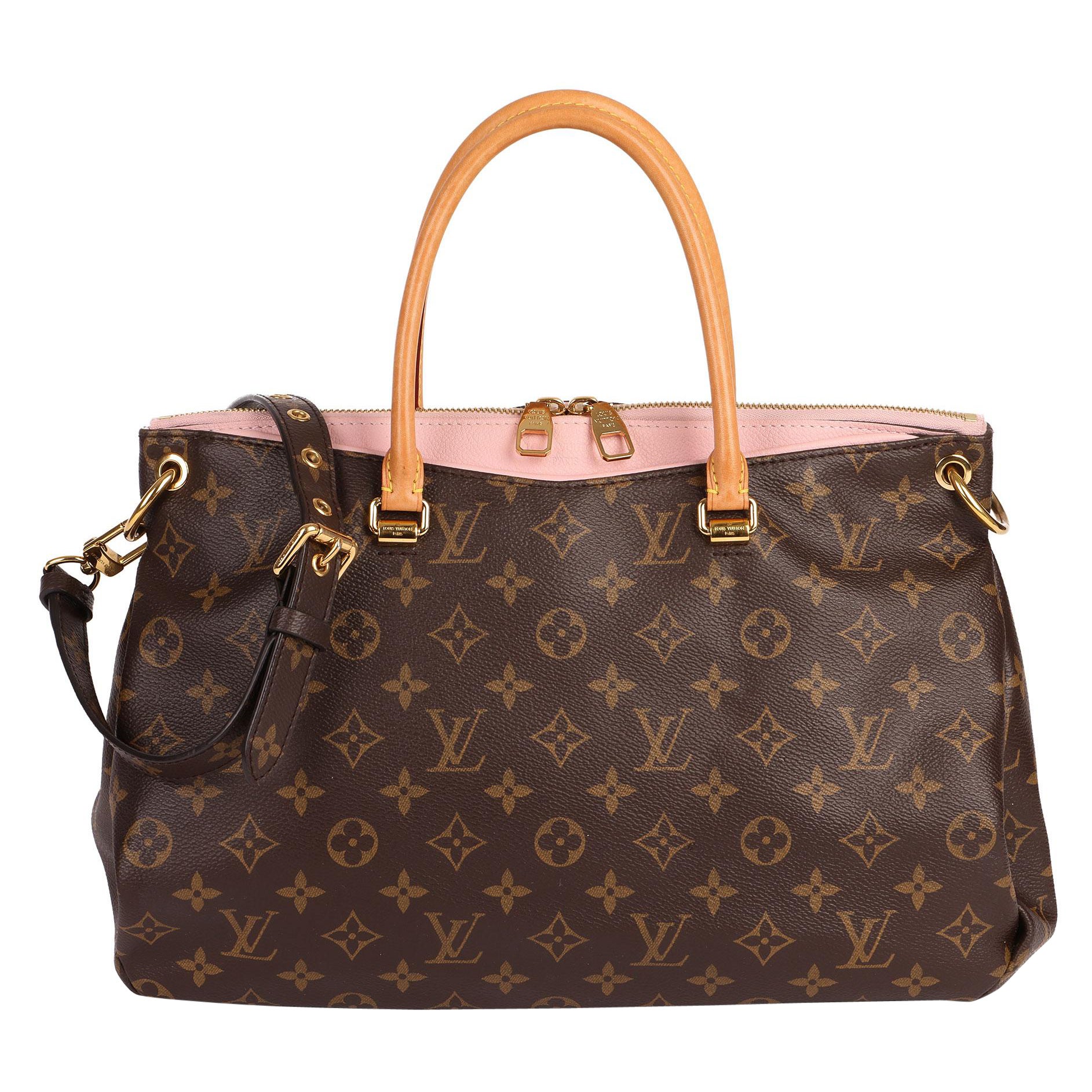 Louis Vuitton Pallas Monogram MM Rose Poudre in Coated Canvas/Calf Leather  with Gold-tone - US