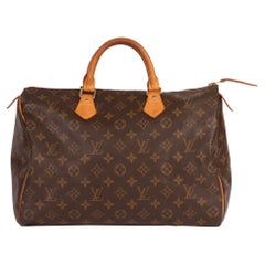 Louis Vuitton Brown Monogram Coated Canvas & Vachetta Leather Vintage Speedy 35