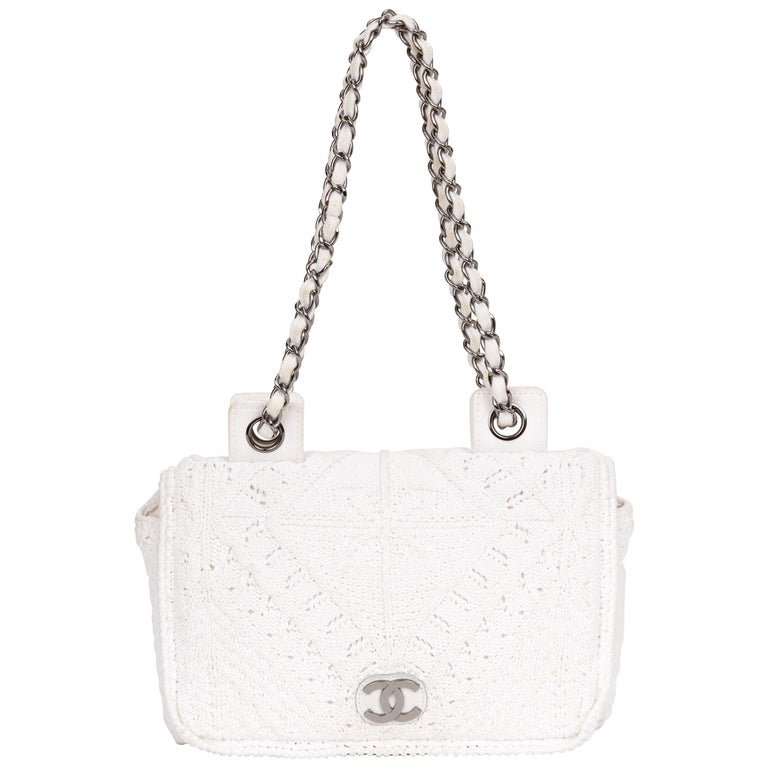 Chanel Red Cruise Crochet Logo Flap Bag For Sale at 1stDibs