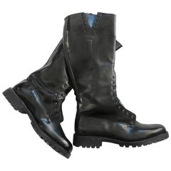 ALDEN Men's black leather police officer motorcycle boots 