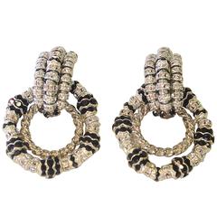 Francoise Montague Crystal Door Knocker Earrings With Removable Bottom 6