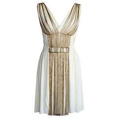 ALBERTA FERRETTI Dress Fine Chain Rich Stone Detail 40 / 4 nwt 1