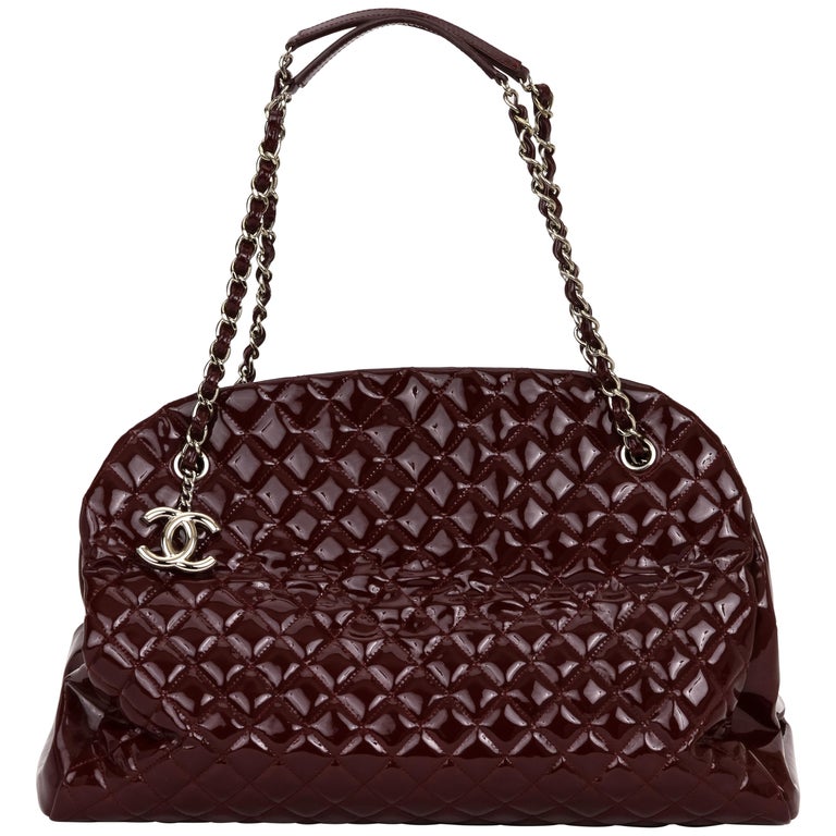 Chanel XXL Burgundy Patent Mademoiselle For Sale at 1stDibs
