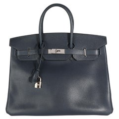 Hermès Bleu Indigo Vache Liegee Birkin 35 PHW