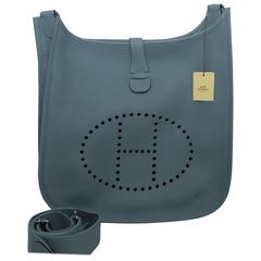 Brand New - Hermes Evelyn lll adjustable strap in RARE Storm Blue 