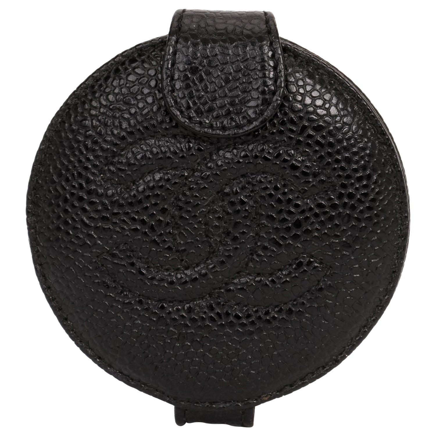1990's Vintage Chanel Black Caviar Leather Compact Mirror at 1stDibs | vintage  chanel compact mirror, chanel mirror vintage, chanel compact mirror vintage