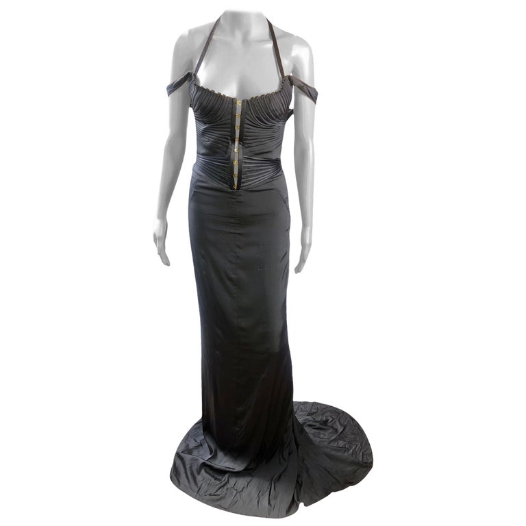 Tom Ford for Gucci F/W 2003 Bustier Corset Silk Evening Dress Gown For ...