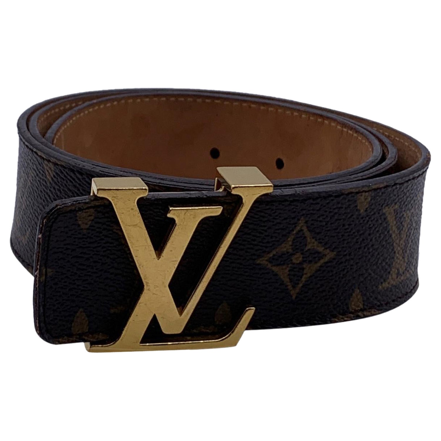 Louis Vuitton Brown Monogram Canvas Logo Buckle Belt Size 85/34 For Sale at  1stDibs | lv buckle belt, louis vuitton belt buckle, m9608 belt