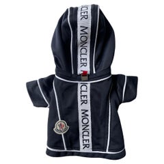 Moncler Navy Embroidered Logo Dog Sweater Hoodie sz 0