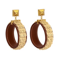 HERMES Wicker Swift Medor Picnic Earring with Box