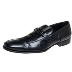 Louis Vuitton Black Leather Major Loafers Size 45