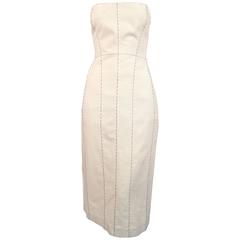 new 2000 YOHJI YAMAMOTO muslin shaped dress with top-stiching - runway  