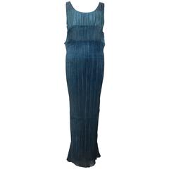 Issey Miyake Blue Pleated Maxi Dress 6