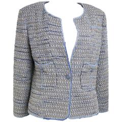 Chanel Denim Tweed 3/4 Sleeves Jacket
