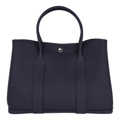 Hermes Bag Garden Party 36 Bag Bleu Indigo Negonda Leather Palladium New w/Box