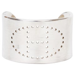 Hermes Sterling Silver 925 H Logo Cuff Bracelet