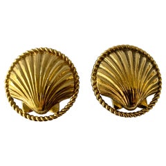 Chanel 1980's Large Seashell Earrings