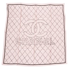 Chanel new pink and black quilted scarf