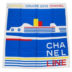 Chanel new white/blue/red/yellow scarf