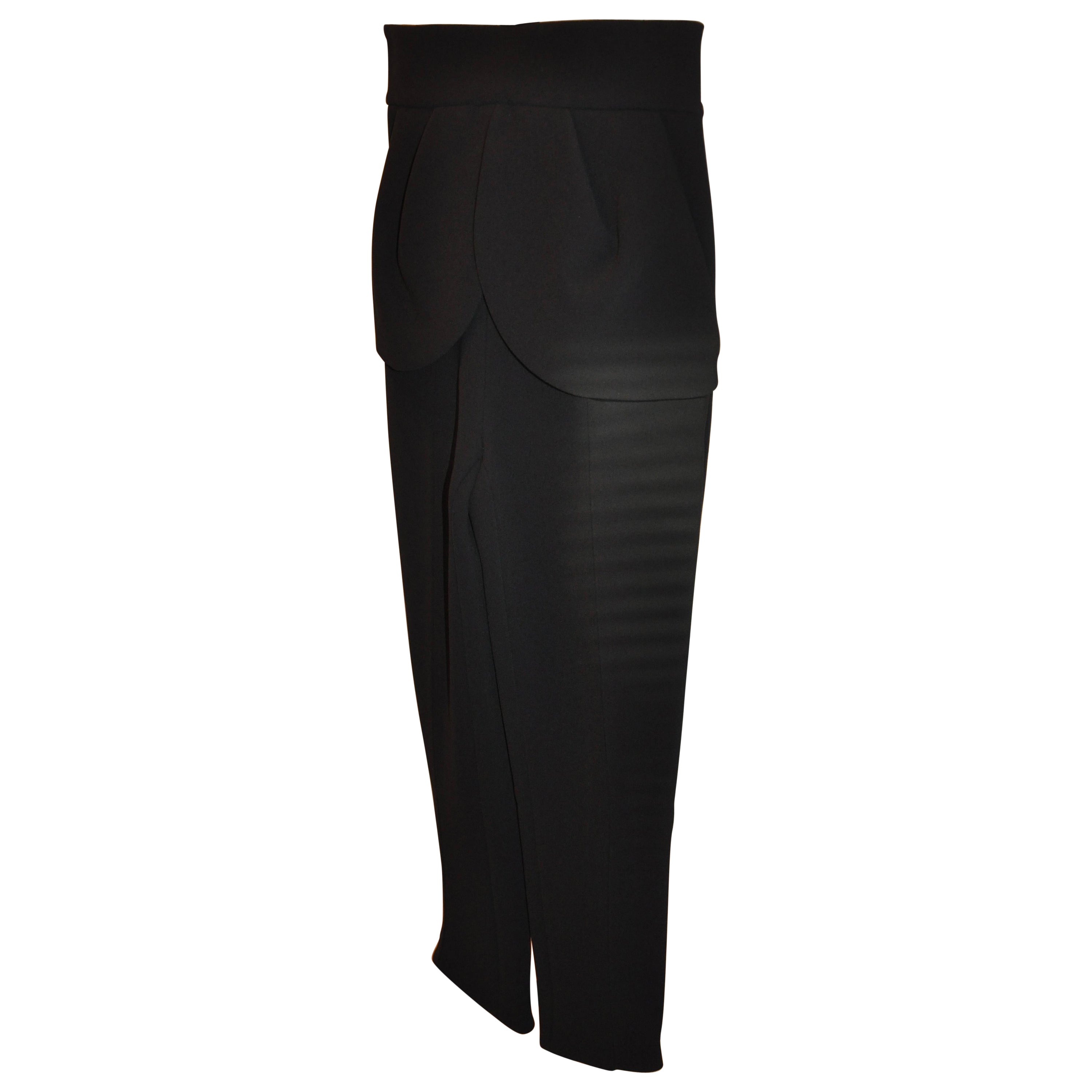 Balenciaga Black High-Waisted "Petals" Front Trouser For Sale