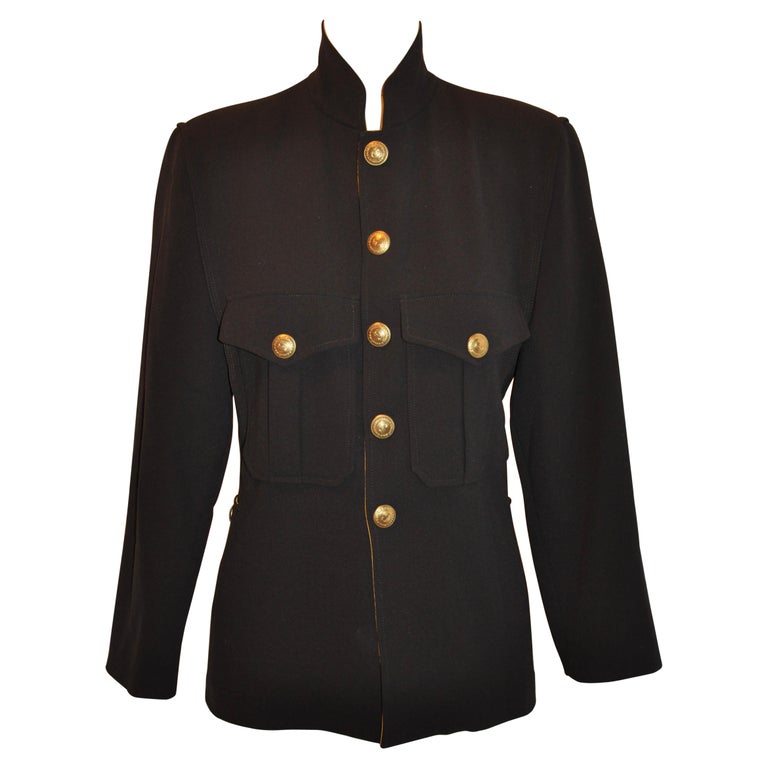Jean Paul Gaultier Black Military-Style Jacket For Sale