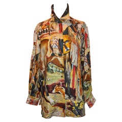 Hermes "Limited Edition" "Les Cheyennes" Silk Jacquard Shirt
