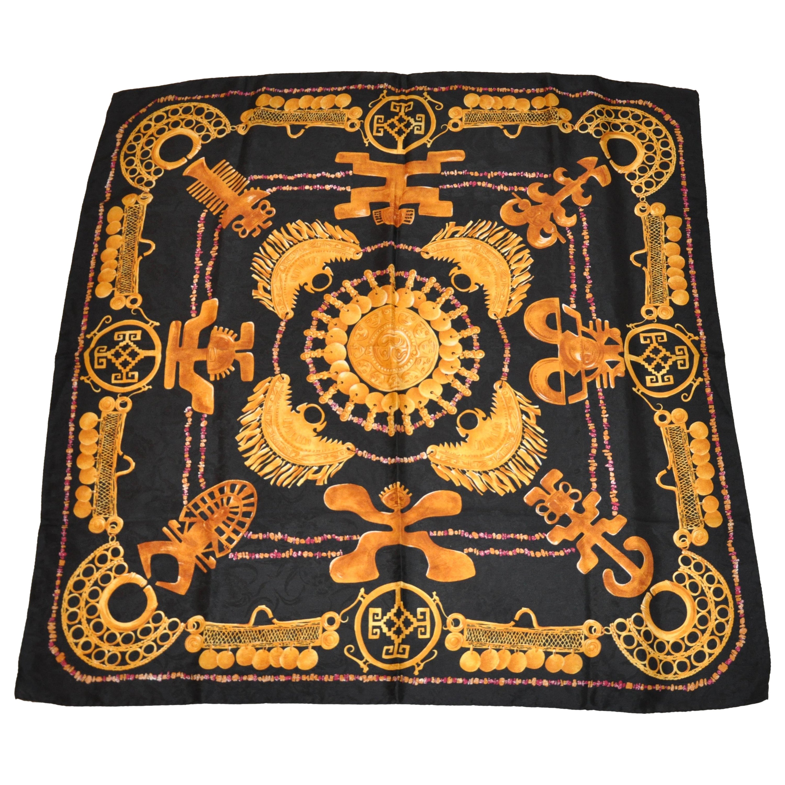 "Astex Collection of Jewels" Silk Scarf For Sale