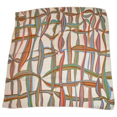 Saks Fifth Avenue Multicolor "Woven Ribbons" Silk Scarf