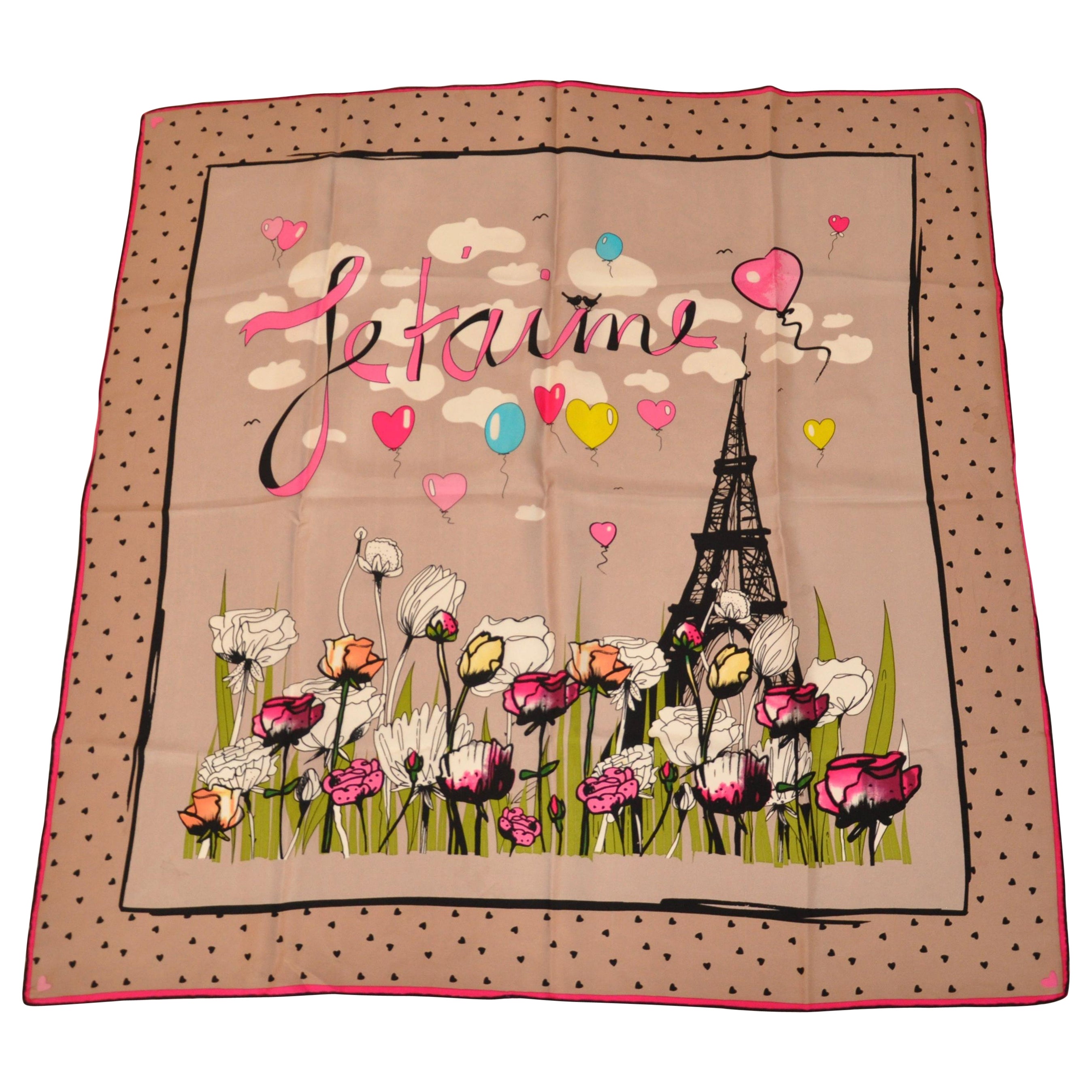 "Le France" "Power of Love" Silk Scarf For Sale