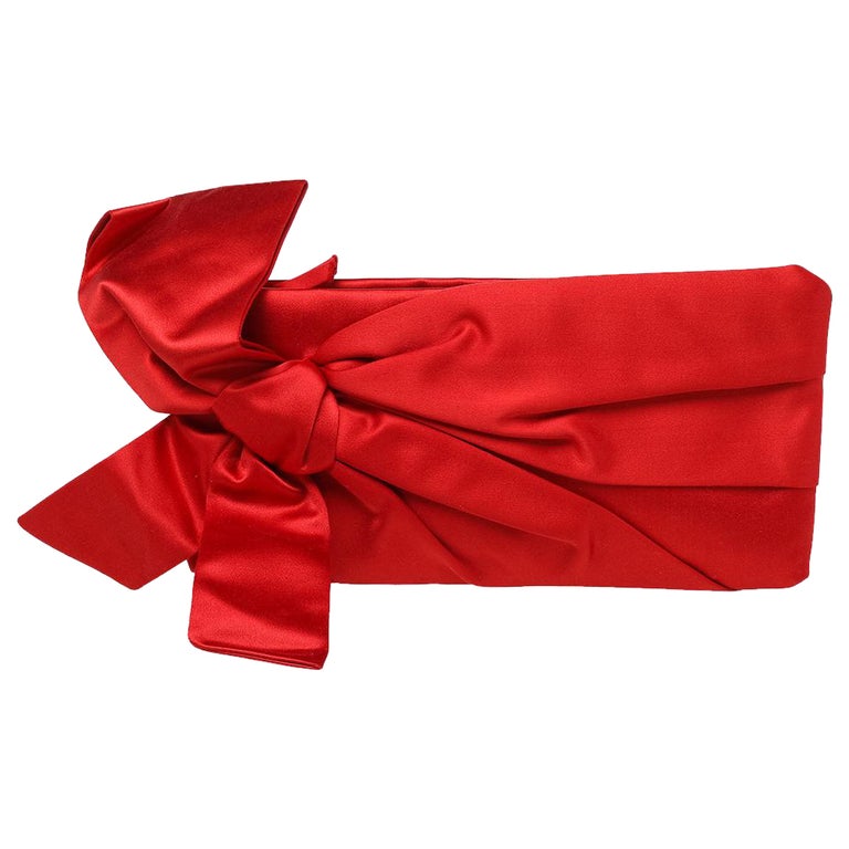 Valentino Nuage Red Bow Clutch