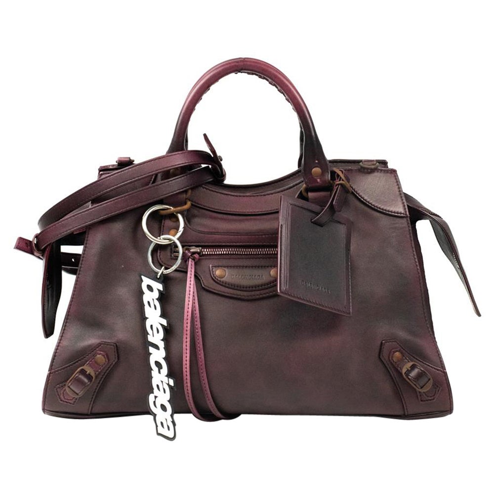 Balenciaga, City Bag in burgundy leather
