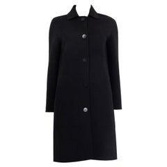 HERMES black cashmere CLASSIC COAT Jacket 34 XXS