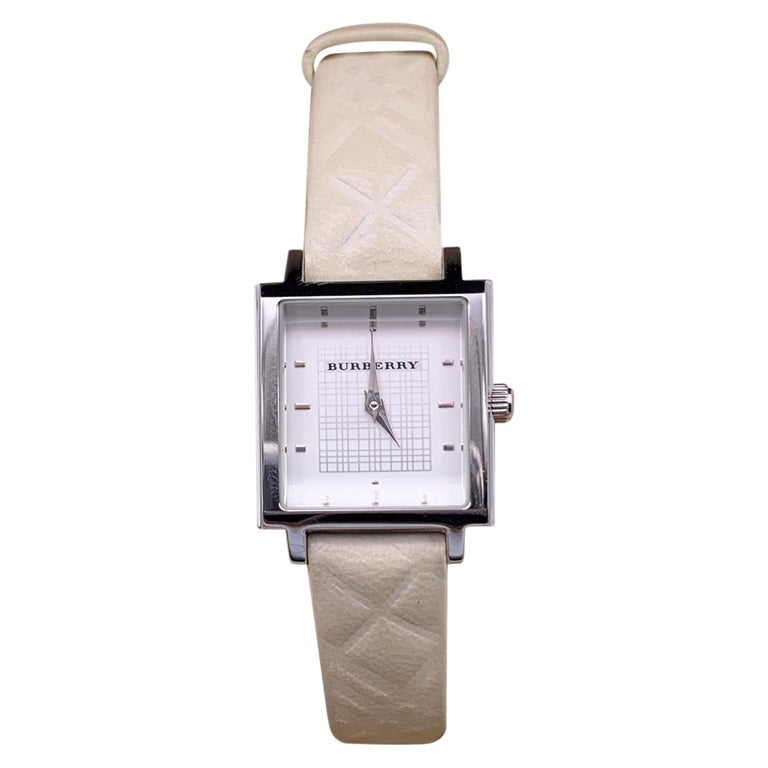 Burberry Stainless Steel BU2002 Wrist Watch Beige Leather Strap For Sale at  1stDibs