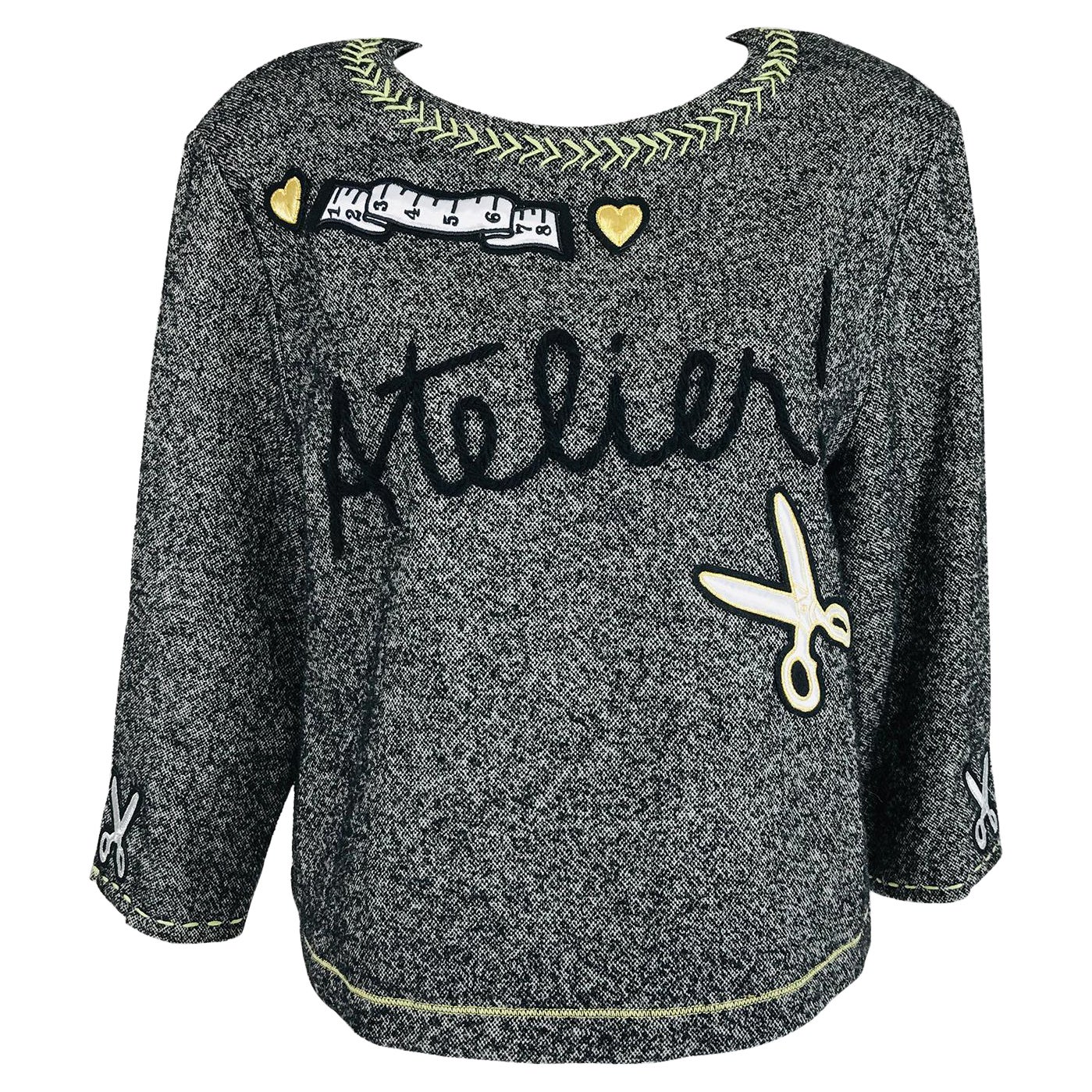 Moschino Cheap & Chic Atelier! Tweed Applique Top