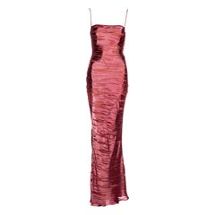 Christian Dior by John Galliano crimson torn silk bias cut dress, fw 2000