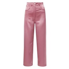 Nanushka Marfa Satin Pink Straight Leg Trousers