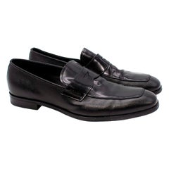 Prada Black Smooth & Saffiano Leather Loafers