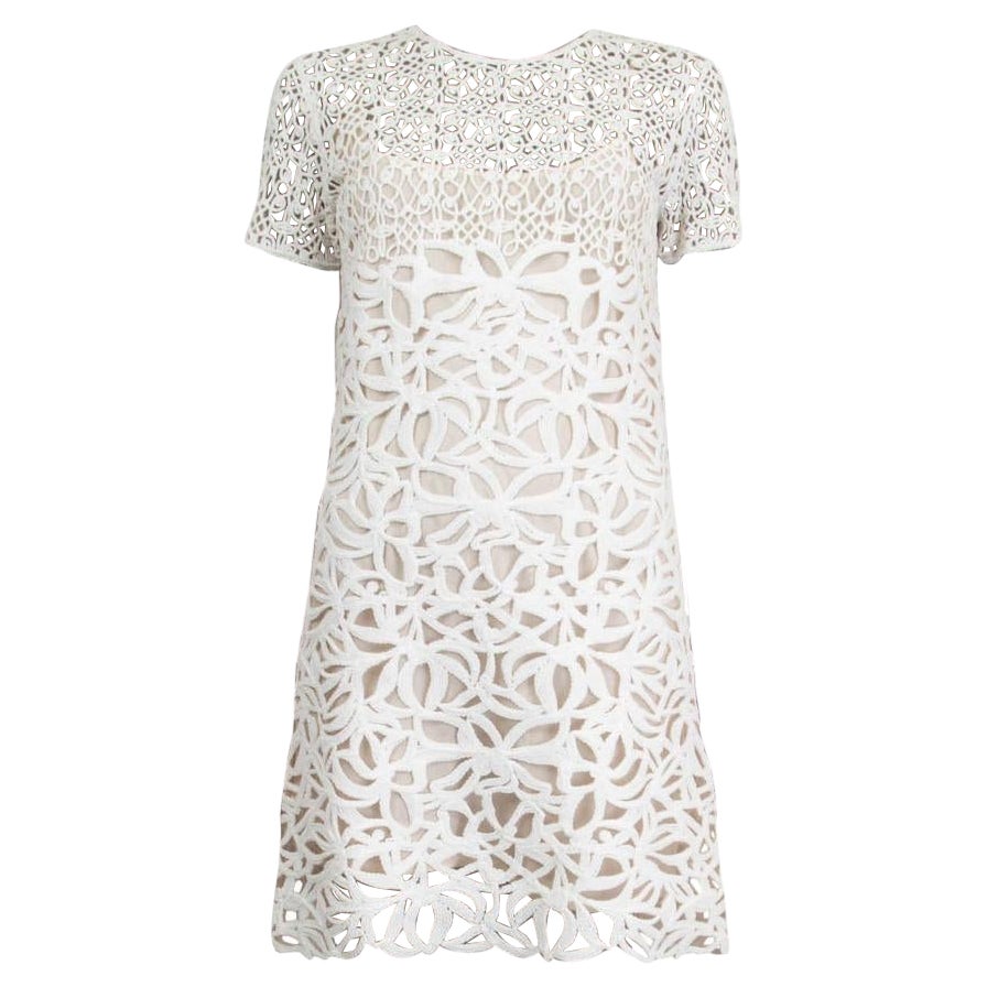 ERMANNO SCERVINO off-white CROCHET MINI Dress 42 M For Sale