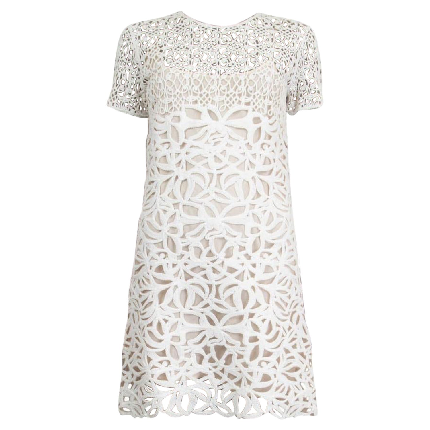 ERMANNO SCERVINO off-white CROCHET MINI Dress 42 M For Sale at 1stDibs