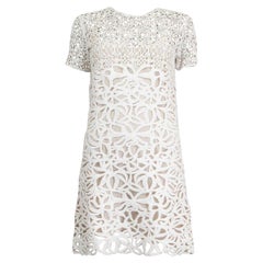 ERMANNO SCERVINO off-white CROCHET MINI Kleid 42 M