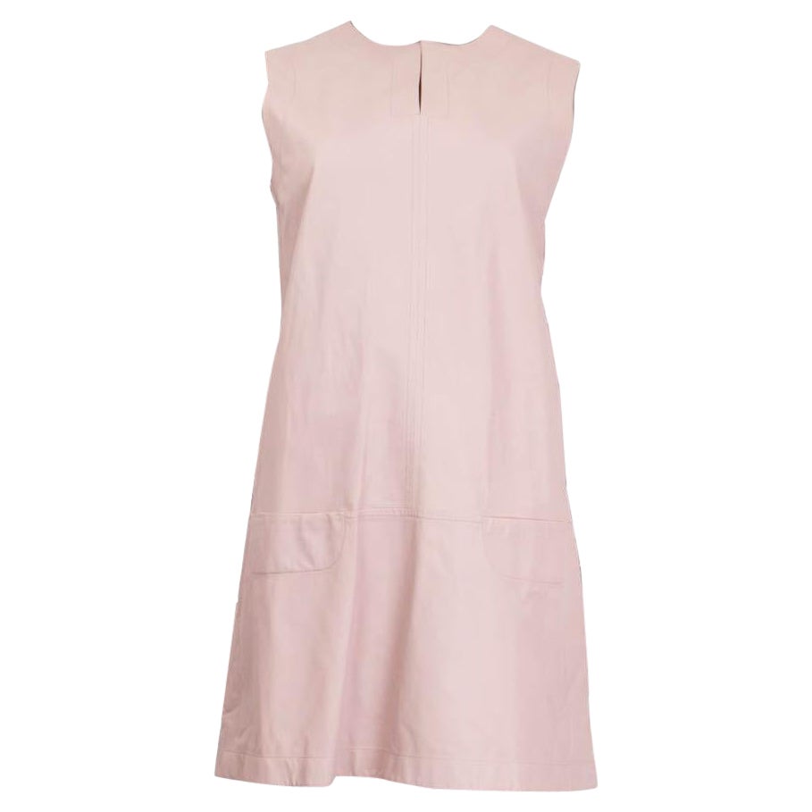 JIL SANDER pink LEATHER MINI Dress 40 L For Sale
