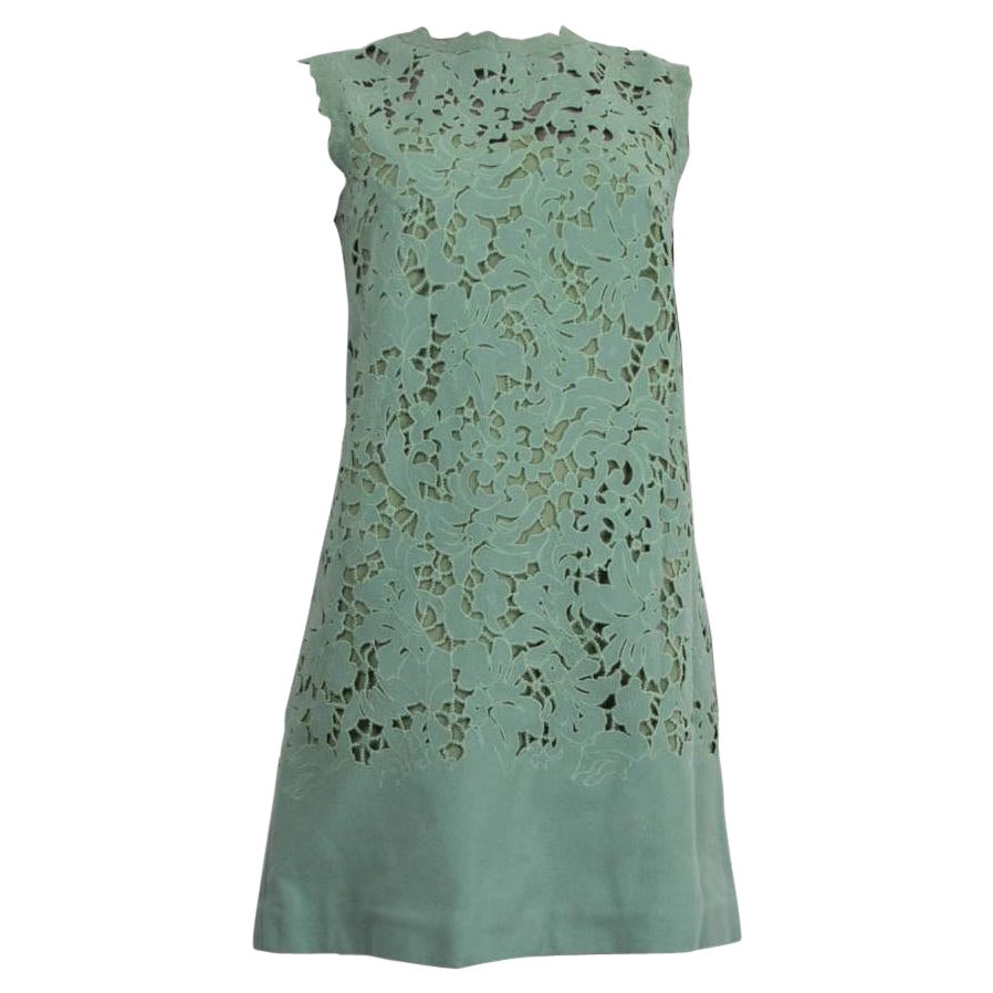 ERMANNO SCERVINO mint green EMBROIDERED LACE MINI Dress S For Sale