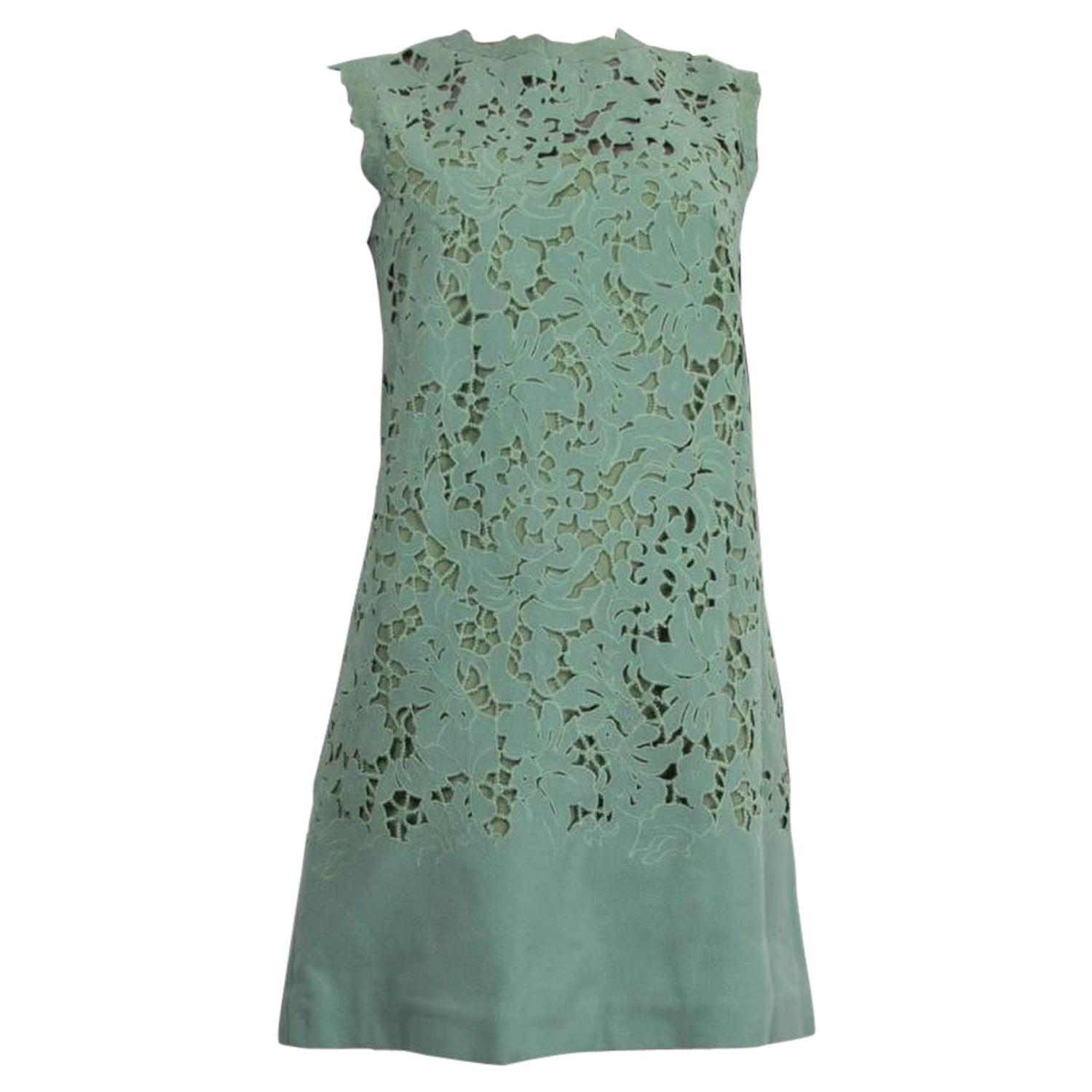 ERMANNO SCERVINO mint green EMBROIDERED LACE MINI Dress S For Sale at  1stDibs