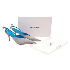 Messer Silber Glitter Slingback Pumps von Balenciaga