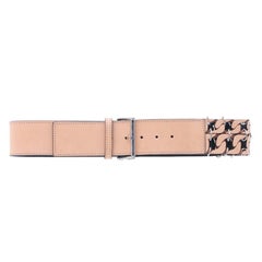 Cintura anni 2000 di Gianfranco Ferré in pelle beige con dettaglio cut-out