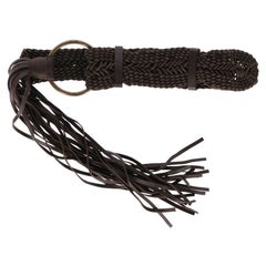 2000s Gianfranco Ferré brown braided rope belt