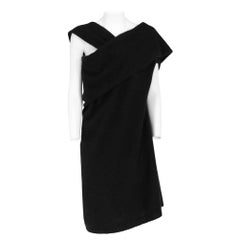 2000s Rick Owens black wool and Angora knit dress